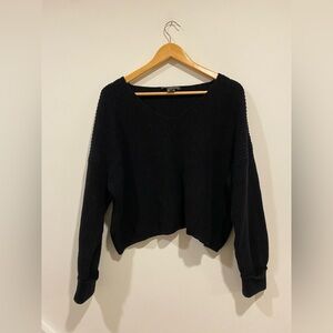 FRENCH CONNECTION Cotton Cropped V-Neck Sweater